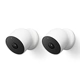 Google Nest Cam-Doppelpack – Intelligente Überwachungskamera im Innen- und Außenbereich, 1080p, G3AL9, Snow, 2 Stück (1er Pack)