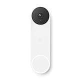 Google Nest Doorbell - akkubetriebene Türklingel mit Videofunktion, 960P, Schwarz/Weiß, 1 Stück (1er Pack)