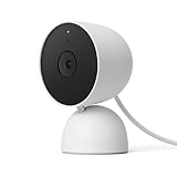 Google Nest Cam (Indoor, mit Kabel) Überwachungskamera für zu Hause - Intelligente Überwachungskamera, Schnee, GJQ9T, Snow, 1 Stück (1er Pack)