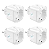 WLAN Smart Steckdose EIGHTREE, Alexa Steckdose 4er Pack, Smart Home WiFi Steckdose, Alexa Zubehör, Stromverbrauch Messen, Zeitplan, Fernzugriff, Funktioniert mit Alexa, Google Home, SmartThings, 16A