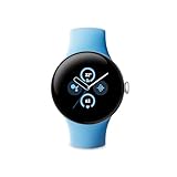 Google Pixel Watch 2 - das Beste von Google und Fitbit – Herzfrequenzmessung, Stressmanagement, Sicherheitsfunktionen – Android – Aluminiumgehäuse in Polished Silver – Sportarmband in Bay – WLAN