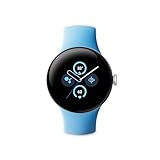 Google Pixel Watch 2 - das Beste von Google und Fitbit – Herzfrequenzmessung, Stressmanagement, Sicherheitsfunktionen – Android – Aluminiumgehäuse in Polished Silver – Sportarmband in Bay – WLAN