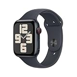 Apple Watch SE (2. Generation) GPS + Cellular 44 mm Smartwatch mit Aluminiumgehäuse in Mitternacht und Sportarmband in Mitternacht (M/L). Fitness und Schlaftracker, Unfallerkennung, Retina Display