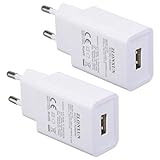 2er Pack USB Ladegerät 5V 2A USB Netzteil Stecker Netzstecker Steckdosenadapter Ladestecker Kompatibel mit iPhone,BlackView,Kopfhörer,Tischleuchte,E-Book Reader,Tablet Kinder (2er-Pack)