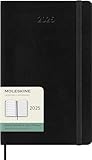 Moleskine Weekly Planner, WochenPlaner mit Platz für Notizen für 12 Monate 2025, Weicher Einband und Elastischer Verschluss, Farbe Schwarz, Großes Format 13x21 cm