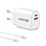 30W USB C Ladegerät mit 2M Typ C Ladekabel, Gcstnn 2 Port Schnellladegerät Netzteil Kompatibel mit Google Pixel 9Pro/9/9Pro XL/8/8Pro/8a/7a/9Pro Fold/6/Watch,iPhone 15 Pro Max/15Plus, Galaxy S23 Ultra