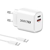 30W USB C Ladegerät mit 2M Typ C Ladekabel, Gcstnn 2 Port Schnellladegerät Netzteil Kompatibel mit Google Pixel 9Pro/9/9Pro XL/8/8Pro/8a/7a/9Pro Fold/6/Watch,iPhone 15 Pro Max/15Plus, Galaxy S23 Ultra