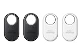 Samsung Galaxy SmartTag2 Bluetooth-Tracker, Kompassansicht, Suche in der Nähe, mit bis zu 500 Tage Laufzeit, wassergeschützt, Schwarz/Weiß (4 Stück)