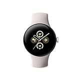 Google Pixel Watch 2 - das Beste von Google und Fitbit – Herzfrequenzmessung, Stressmanagement, Sicherheitsfunktionen – Android – Aluminiumgehäuse in Matte Black – Sportarmband in Porcelain – WLAN