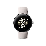 Google Pixel Watch 2 - das Beste von Google und Fitbit – Herzfrequenzmessung, Stressmanagement, Sicherheitsfunktionen – Android – Aluminiumgehäuse in Matte Black – Sportarmband in Porcelain – WLAN