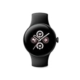 Google Pixel Watch 2 - das Beste von Google und Fitbit – Herzfrequenzmessung, Stressmanagement, Sicherheitsfunktionen – Android – Aluminiumgehäuse in Matte Black – Sportarmband in Obsidian – WLAN