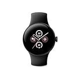 Google Pixel Watch 2 - das Beste von Google und Fitbit – Herzfrequenzmessung, Stressmanagement, Sicherheitsfunktionen – Android – Aluminiumgehäuse in Matte Black – Sportarmband in Obsidian – WLAN