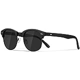 Occhsouo Polarisierte-Halbrahmen-Sonnenbrille-Unisex-Sonnenbrille-Herren-Damen Klassische Retro UV400 Schutz Rechteckig Sonnen brille Metallrahmen Autofahren Reisen(1-Schwarz/Schwarz)