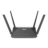 ASUS RT-AX52 AX1800 AiMesh kombinierbarer Router (WiFi 6, 1800 Mbit/s, Instant Guard, integriertes VPN, WPA3)