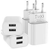 4er Pack USB ladegerät für iPhone 15 14 Plus Pro Max 13 12 11 SE Samsung Android Adapter, iPhone ladegerät Ladestecker Power USB stecker Netzteil(Ohne Ladekabel)