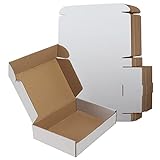 RLAVBL 25 Stück weiße Versandkartons mit den Maßen 22,9 x 15,3 x 5,1 cm für den Versand von kleinen Gegenständen, Spielzeug und kleinen Geschenken