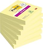 Post-it Super Sticky Notes Kanariengelb, Packung mit 6 Blöcken, 90 Blatt pro Block, 76 mm x 76 mm, Farbe: Gelb - Extra-stark klebende Notizzettel für Notizen, To-Do-Listen und Erinnerungen