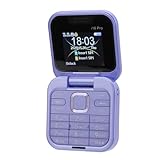 Mi NI Klapphandy, 2G Dual SIM, Faltbares Handy mit 1,77 Zoll HD Display, HD Rückkamera, UKW Radio, Schnellwahl, LED Taschenlampe, Klapptelefon mit Großen Tasten für Senioren (Lila)