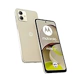 Motorola Mobility Moto g14 Smartphone (6,5'-FHD+-Display, 50-MP-Kamera, 4/128 GB, 5000 mAh, Android 13) Butter Cream (veganes Kunstleder), inkl. Schutzcover [Exklusiv bei Amazon]