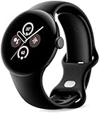 Google Pixel Watch 2 mit Fitbit Herzfrequenzüberwachung, Stressmanagement und Sicherheit, Android Smartwatch, Aluminiumgehäuse in Mattschwarz, Obsidian, WLAN