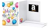 Amazon.de Geschenkkarte in Grußkarte (Happy Birthday Ballons)