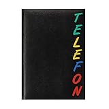 Herlitz 22376 Adressbuch A5 Rainbow, wattierter Einband, schwarz, mit 24-teiligem Register, A-Z Telefonbuch