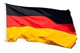 Aricona Deutschland Flagge - Deutschlandfahne 90x150 cm mit Messing-Ösen - Strapazierfähige Fahne für Fahnenmast - 100% Polyester