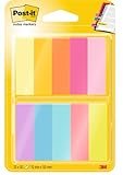 Post-it Notes Marker, Packung mit 10 Blöcken, 50 Marker pro Block, 12, 7 mm x 44, 4 mm, Gelb, Orange, Pink, Lila, Blau, Grün - Schmale Haftnotizen zum Markieren, Hervorheben oder Farbcodieren