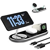 LOOWARTS 3 in 1 Magsafe Ladegerät, Qi2 Induktive Ladestation Apple Watch 18W, Wireless Charger Kompatibel mit iPhone 16 15 14 13 12Serie, AirPods, Apple Watch, Samsung Google Pixel Xiaomi etc