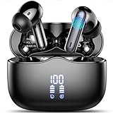 Bluetooth headphones, headphones wireless Bluetooth 5.3 in-ear headphones with 4 ENC noise canceling mic, wireless headphones deep bass wireless earbuds 40 hours, IP7 waterproof earphones LED display