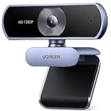 UGREEN Webcam Full HD 1080P/30fps USB Webcam für PC, Webcam mit Mikrofon, klares Stereo-Audio, automatische Lichtkorrektur, 85° Ansicht, USB Webcam für Live Streaming, Videoanrufe, Lernen, Konferenzen