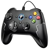 EasySMX Controller PC Gaming Controller PC mit Kabel Joypad PC mit Hall Trigger Gamepad mit Dual Vibration& Turbo Funktion, kompatibel mit PC Windows/PS3/Android TV/Android TV Box-Schwarz