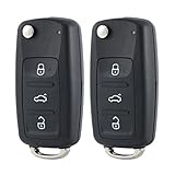 2er set 3-Taste Ersatz-Klapp-Autoschlüsselgehäuse Funkschlüssel Schlüssel kompatibel für VW,Betterher kompatibel für skoda schlüssel Volkswagen Golf Mk6 T1guan Polo Passat CC SEAT Octavia