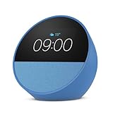 The new Amazon Echo Spot (2024), smart alarm clock with rich sound and Alexa, blue