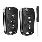 SPTwj 2 Stück Autoschlüssel Gehäuse Schlüssel 3 Tasten Fernbedienung Auto Schlüsselgehäuse Zubehör Kompatibel mit Hyundai i10 i20 i30 ix20 ix35 und Kia Ceed Soul Sportage Venga