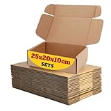 MBC 10-er Versandkarton, Maxibriefkartons faltbar mit Deckel 25x20x10cm - Versandkartons klein - Faltkartons für Warensendung - DHL Größe S - Shipping Boxes