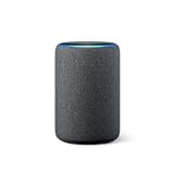 Amazon Echo (3. Gen., vorherige Generation), Anthrazit Stoff, Internationale Version, EU-Netzteil (Dieses Produkt ist nicht nach Deutschland lieferbar)