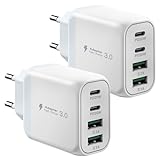 40W USB C Ladegerät, Gcstnn Schnellladegerät 2er-Pack 4 Port PD3.0 QC3.0 USB C Ladestecker für iPhone 15 Plus 14 Pro Max 13 Pro 12 Mini 11 SE XS XR 8, iPad, Samsung, Xiaomi, Google Handy Ladegerät.