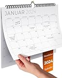 Wandkalender 2024 - Kalender 2024 im A4 Querformat - Familienplaner 2024 - Großer Monatskalender 2023 2024 - Familienkalender 2024 mit Jahreskalender Planung - Paarkalender 2023 2024