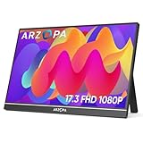 ARZOPA 17.3 Zoll Großer Portabler Monitor, 1920×1080 FHD HDR IPS Monitor mit Standfuß für Laptop, HDMI USB C Externer Zweiter Bildschirm für PC/Mac/PS3/4/5/Xbox (A1M)