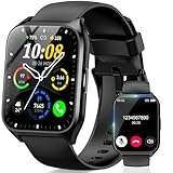 Smartwatch Herren Damen, 1,85' HD Touchscreen Smart Watch mit Telefonfunktion, 113+ Sportmodi Fitnessuhr mit Herzfrequenzmonitor/Schlafmonitor/Schrittzähler, IP68 Wasserdicht Sportuhr für Android iOS