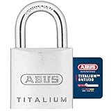 ABUS Vorhängeschloss Titalium AB64TI/30 - Schlosskörper aus Spezial-Aluminium - gehärteter Stahlbügel - ABUS-Sicherheitslevel 4 - Silber, Grau, 30mm