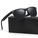 Glapeame Polarisiert-Sonnenbrille-Herren-Damen-Sonnenbrillen-Sunglasses-Men-Woman-Sonnenbrille Schwarz-UV400-Unisex-Retro-Vintage-Klassische-Polarisierte-Brille-Sportbrille-für Fahren-Camping,1