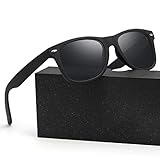 Glapeame Polarisiert-Sonnenbrille-Herren-Damen-Sonnenbrillen-Sunglasses-Men-Woman-Sonnenbrille Schwarz-UV400-Unisex-Retro-Vintage-Klassische-Polarisierte-Brille-Sportbrille-für Fahren-Camping,1