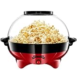 Gadgy Popcorn Maschine groß - Retro Popcorn Maker 5 L - Popcorn Maker mit Antihaftbeschichtung und abnehmbarer Heizfläche - Popkorn Maschine rot - Popcornmaschine 800W - Popcorn machine