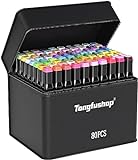 Tongfushop 80 Alkohol Stifte Set, 2 Sekunde Schnell Trocknende Alkohol Marker Set, Doppelseitige Marker Stifte Filzstifte mit Anti-Seepage Abstandshaltern für Malerei, Zeichnung, Design, Manga