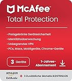 McAfee Total Protection 2024 |exklusiv bei Amazon| 3 Geräte |15-Monate-Abonnement| Virenschutz- und Internetsicherheits-Software |Unlimited VPN|