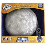 Moon In My Room-Nachtlicht, Uncle Milton, Basic Fun, 18025, Nachtlicht für Kinder, Zyklus mit 12 Mondeinstellungen,Kinderzimmer-Dekoration, ferngesteuertes Licht, MINT-Mondlampe für Kinder, Grau