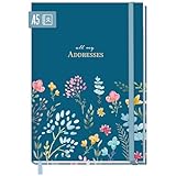 paper&you® Adressbuch A5 mit Register A-Z [Happy Flower] Buch für Kontakte, Geburtstage & Passwörter - nachhaltig & klimafreundlich