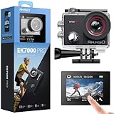 AKASO Action Cam 4K 20MP WiFi 40M Unterwasserkamera Wasserdicht Ultra HD Touchscreen Einstellbar Weitwinkel EIS Actioncam mit 2.4G Fernbedienung und 25 Zubehör Kit